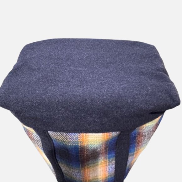 Gap + Pendleton Woolen Mills Orange, Blue and Green Plaid Tote Bag 17"x14"x6" - Picture 2 of 6